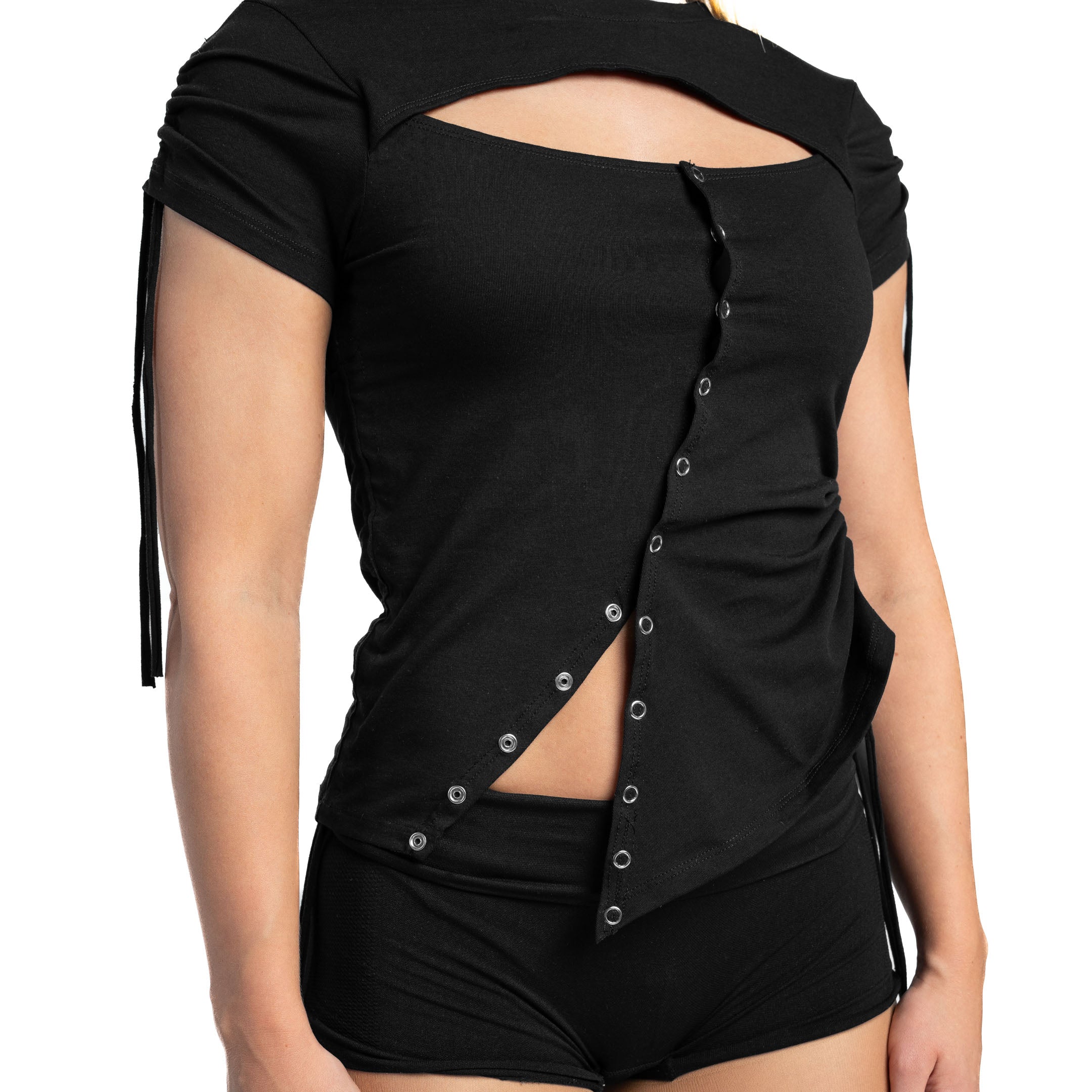 MODULAR CROPPED TOP BLACK